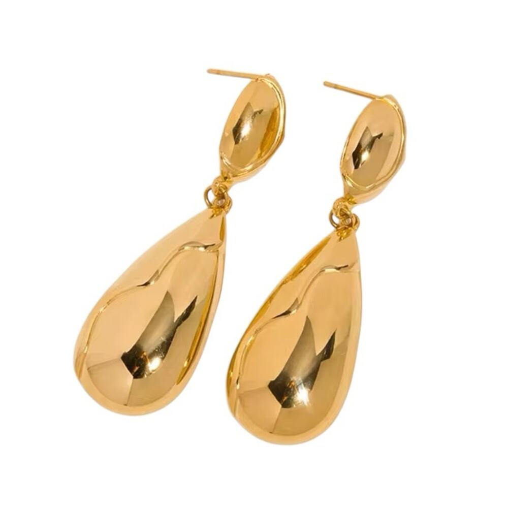18K Gold Plated Stainless Steel Water Drop Tear Drop Earrings
b2
